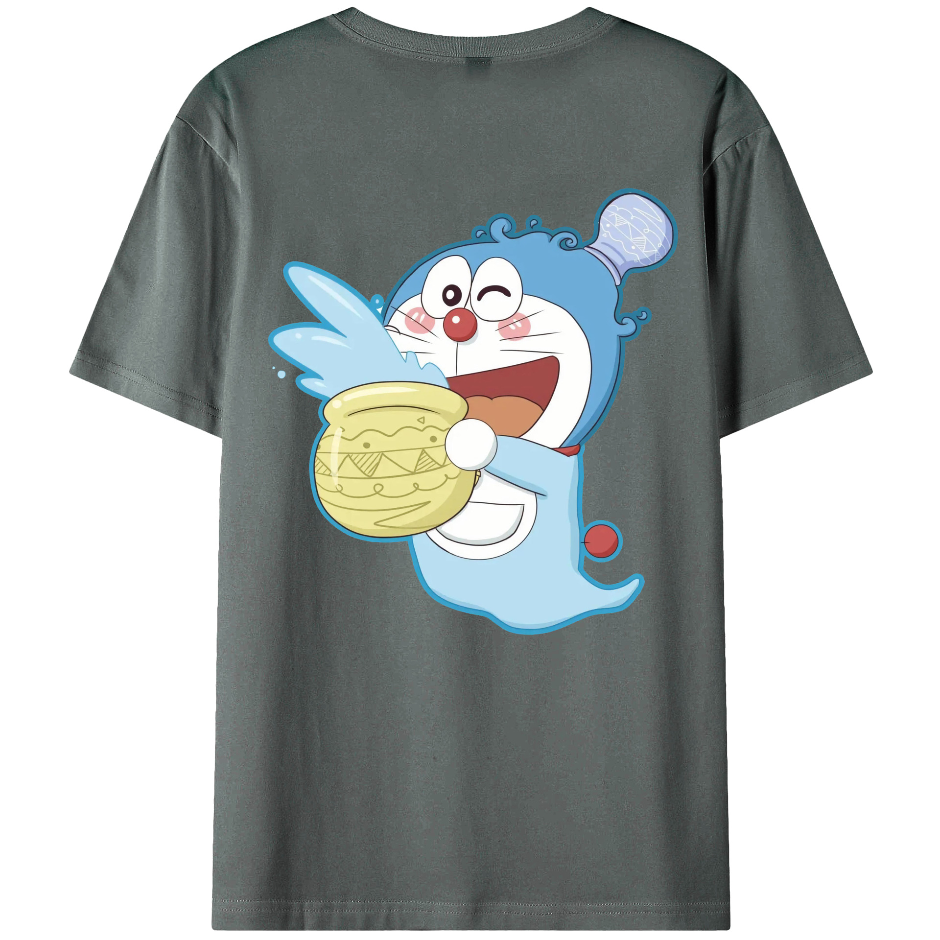 （画像用） ドラえもん Doraemon 綿100％ メンズ半袖Tシャツ（バックプリント） 通気性